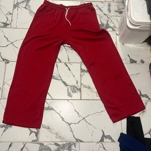 Vibrant Red Joggers with Elastic Waistband and Relaxed Fit